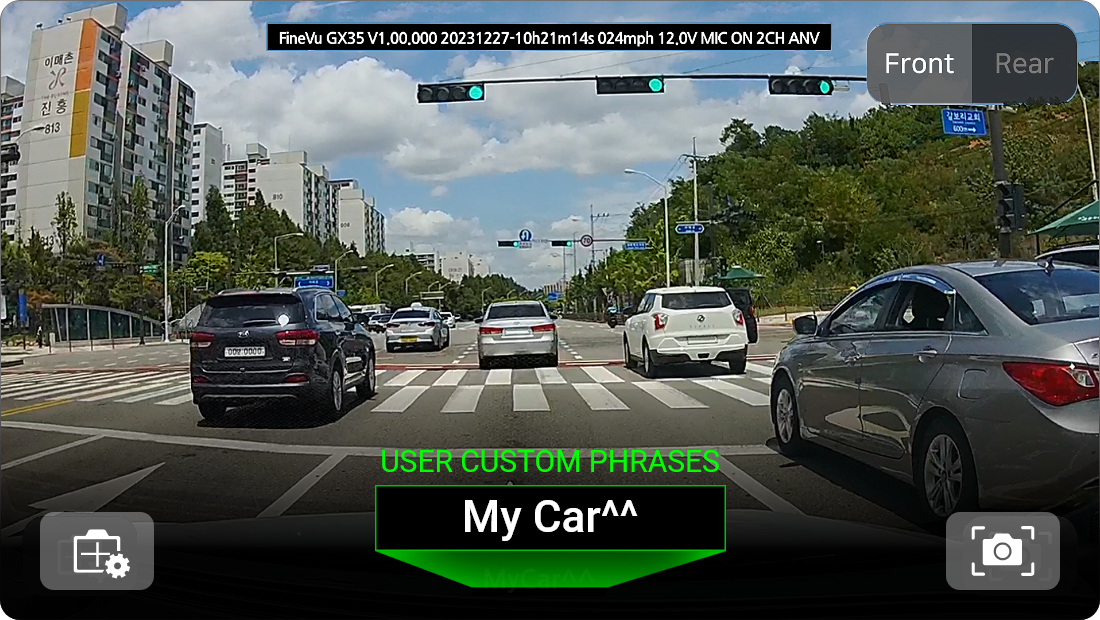 FineVu GX35 2CH 2K WiFi GPS Dashcam – Caméra Voiture Ultra HD avec Vision Nocturne 19 CUSTOMIZING OSD PHRASES